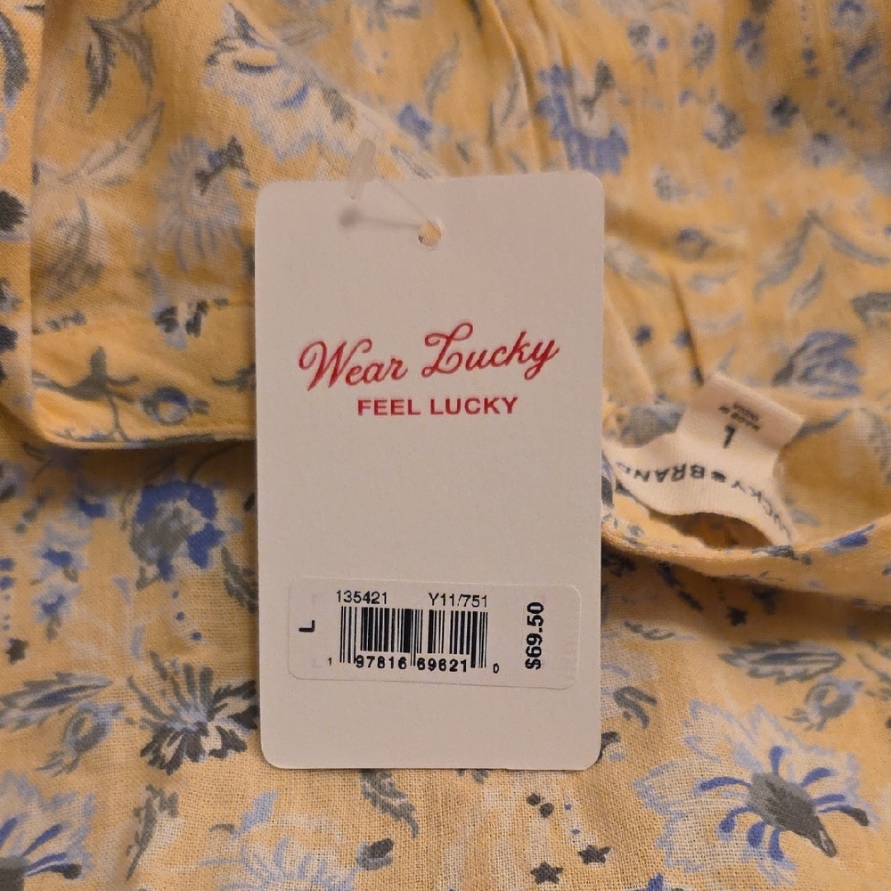 Lucky Brand Yellow and Blue Floral Blouse - Picture 7 of 7